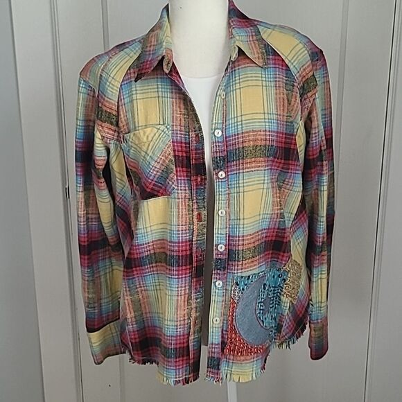 Handmade Vintage Upcycled Kantha & Flannel Shacket - JIMI HENDRIX - Picture 3 of 12